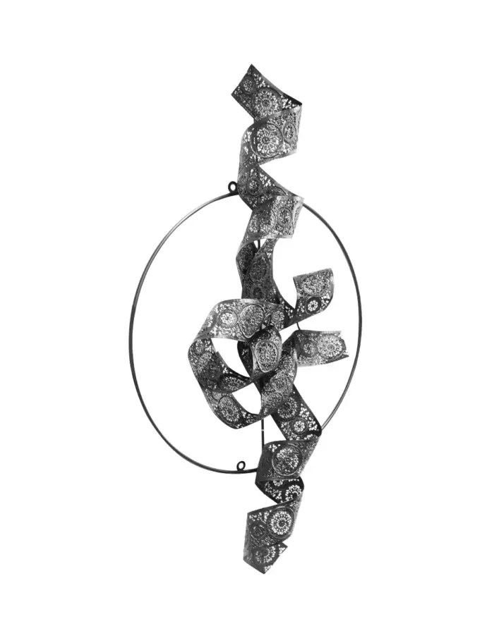 Cuadro de metal diseño listón negro de 90.8x50.2x8.9cm - Image 2