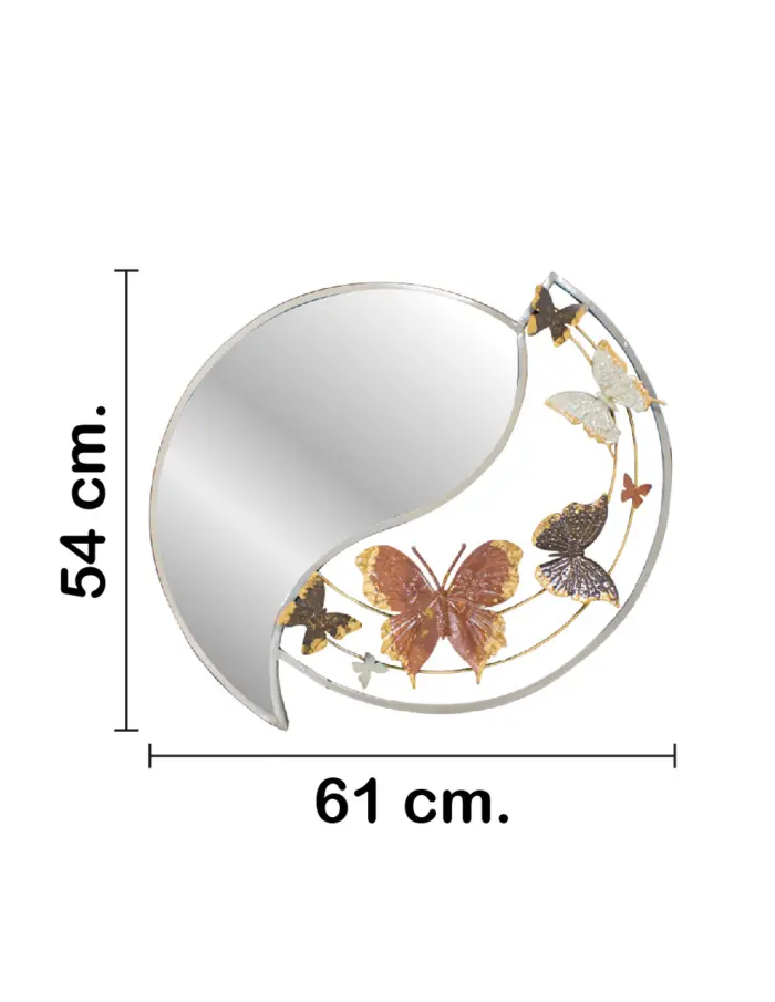 Cuadro de metal diseño espejo con mariposas de 58.4x63.5x7.0cm - Image 2
