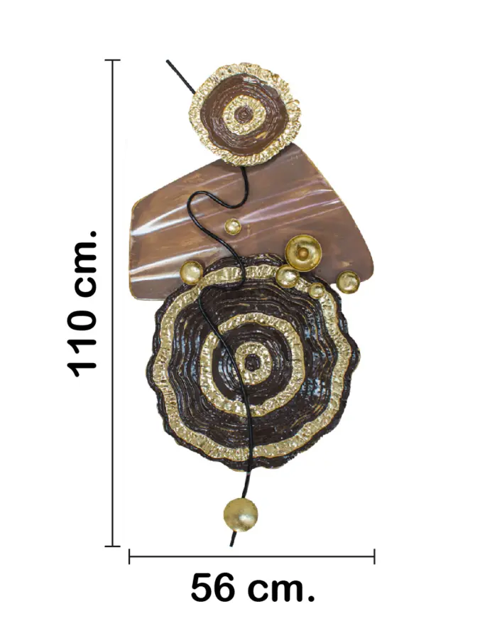 Cuadro de metal con diseño marrón con dorado de 111.1x55.2x5.1cm - Image 2