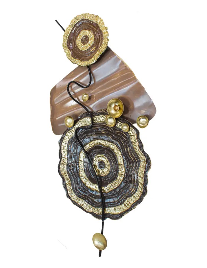 Cuadro de metal con diseño marrón con dorado de 111.1x55.2x5.1cm - Image 3