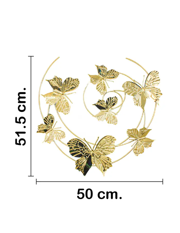 Cuadro de metal diseño mariposas doradas de 49.5x52.1x3.2cm - Image 2
