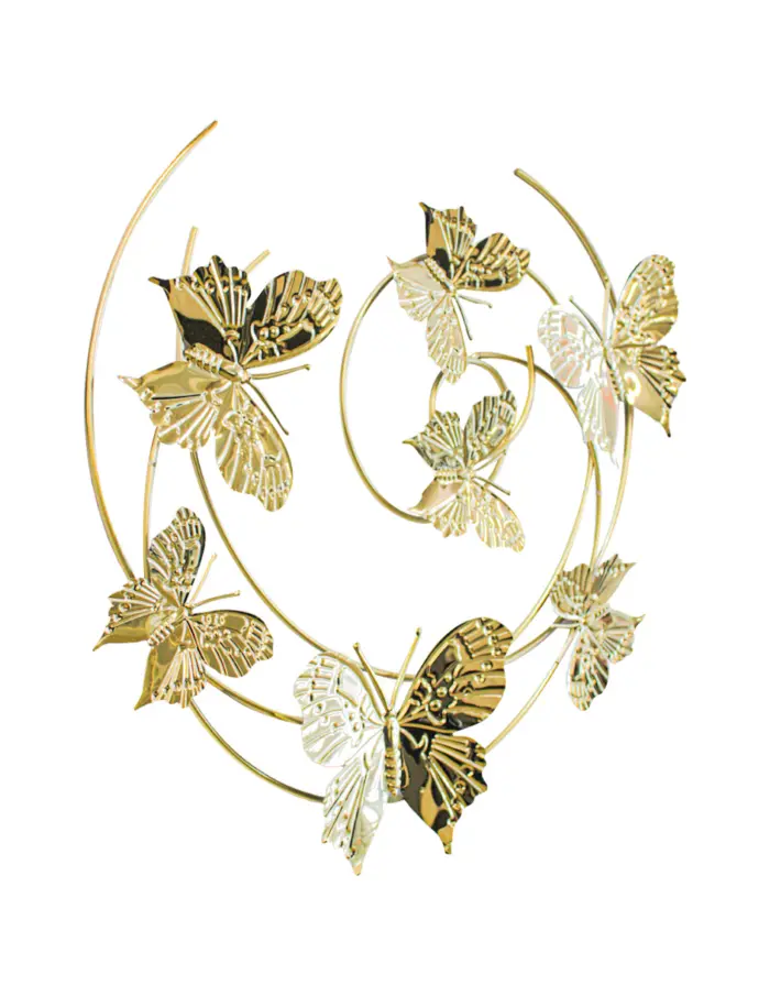 Cuadro de metal diseño mariposas doradas de 49.5x52.1x3.2cm - Image 3