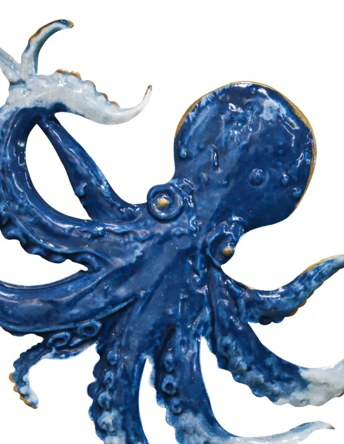 Cuadro de metal diseño arrecife con pulpo y tortuga de 39.4x75.6x3.8cm - Image 4
