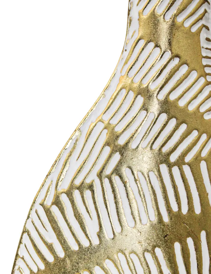 Florero de metal dorado con blanco de 26.0x9.5x47.0cm - Image 4