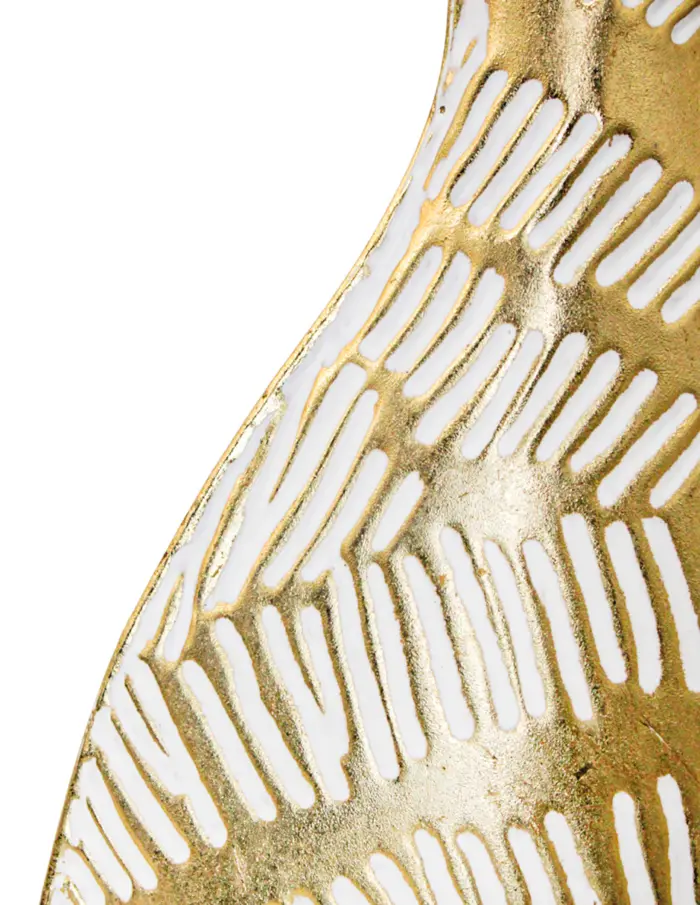Florero de metal dorado con blanco de 26.0x9.5x39.4cm - Image 4