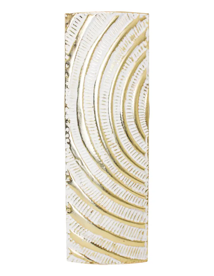 Florero de metal blanco con circulos de 22.9x10.8x59.7cm - Image 3