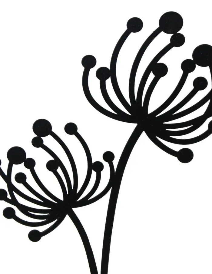Florero de madera natural con flor negra en base de 10x4x27.5cm - Image 4