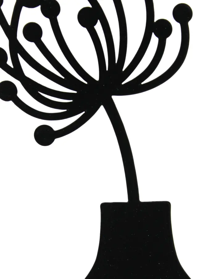 Florero de metal negro con flor negra de 18x8x4cm - Image 4