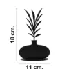 Florero de metal negro con flor negra de 19x11x4cm - Image 2
