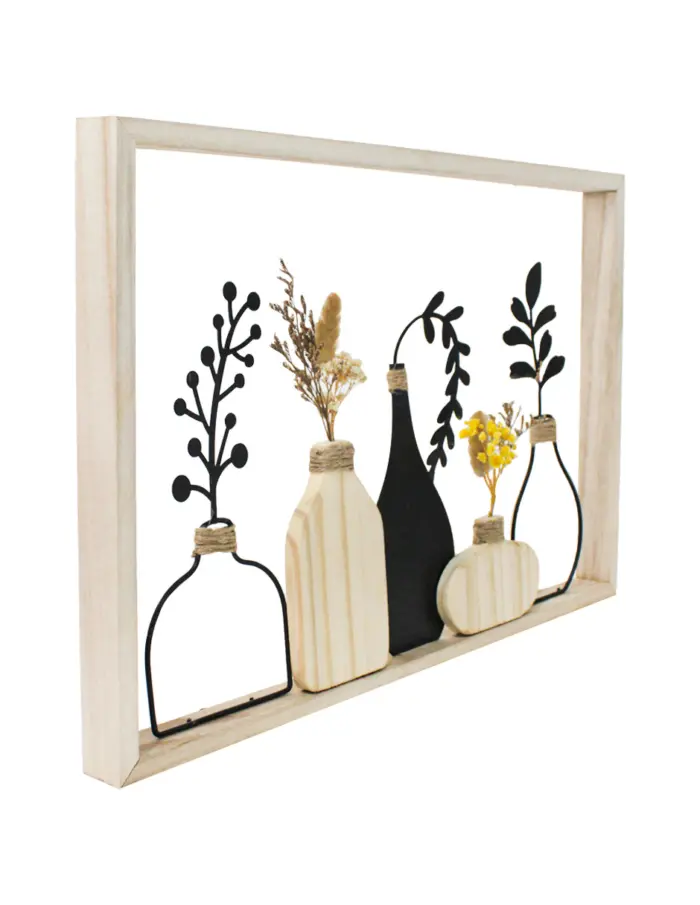 Cuadro de madera con floreros de 50x3x32cm - Image 3