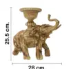 Elefante de poliresina con portavelas imitacion madera de  28x14x26cm - Image 2