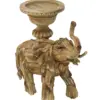 Elefante de poliresina con portavelas imitacion madera de  28x14x26cm - Image 3