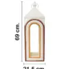 Linterna de madera beige con cafe de 8.5x8.5x27cm - Image 2