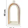 Linterna de madera beige con cafe de 8.25x8.25x18cm - Image 2