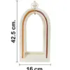 Linterna de madera beige con cafe de 6.25x6.25x16.75cm - Image 2