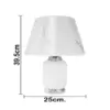 Lámpara de mesa de cerámica diseño blanco con plateado de 25x25x39.5cm - Image 4