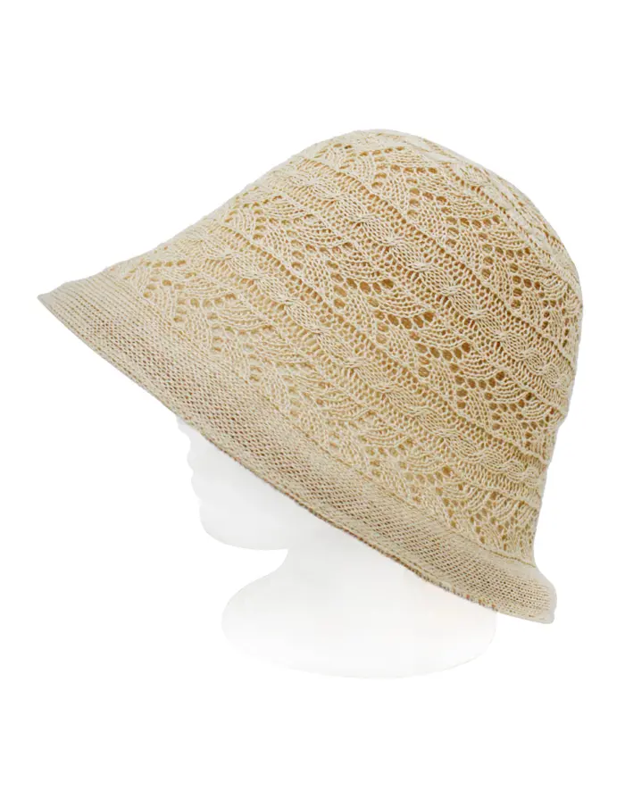Sombrero tejido beige de 27x27x15cm - Image 2