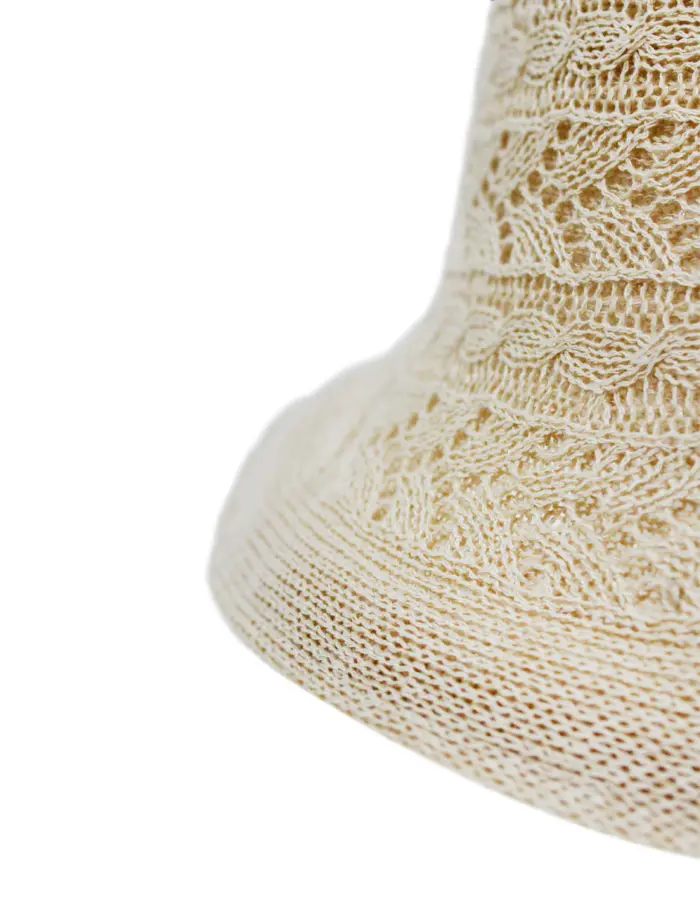 Sombrero tejido beige de 27x27x15cm - Image 3