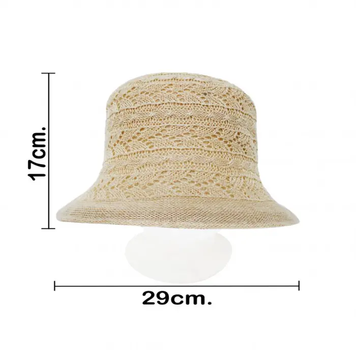 Sombrero tejido beige de 27x27x15cm - Image 4