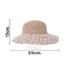 Sombrero tejido rosa con olan de tela rosa con puntos blancos de 33x33x12cm - Image 4