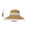 Sombrero tejido caqui con liston blanco y puntos de 31x32x14cm - Image 4