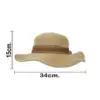 Sombrero tejido beige con listón café de yute de 34x34x13cm - Image 4