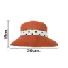 Sombrero tejido naranja con listón blanco y puntos negros de 30x30x15cm - Image 4