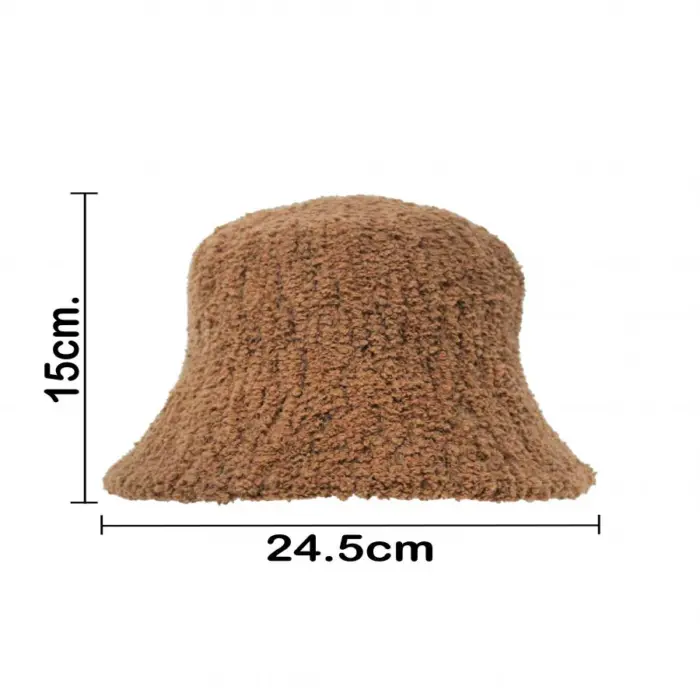 Sombrero de invierno de tela café de 24.5x24.5x15cm - Image 4