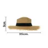 Sombrero de verano con listón caqui de 35x35x9cm - Image 4