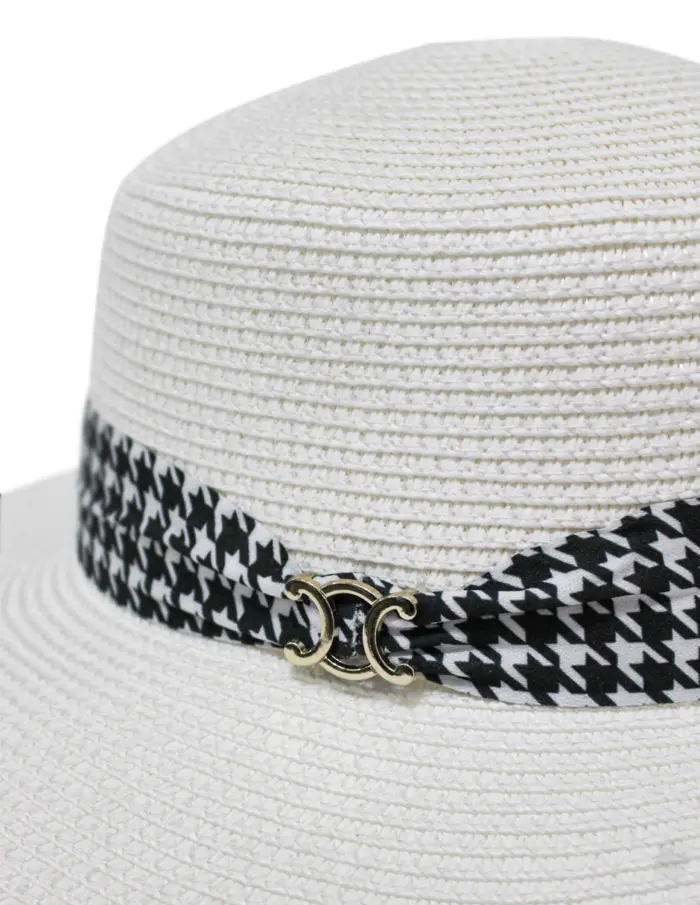 Sombrero de verano blanco de 33x33x9cm - Image 2