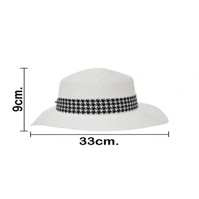 Sombrero de verano blanco de 33x33x9cm - Image 3