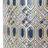 Tibor de cerámica azul con dorado diseño rombos de 15.8x15.8x43.5cm - Image 4