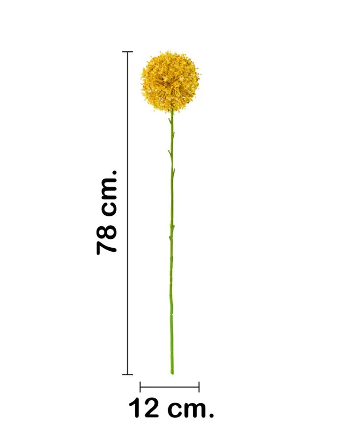 Vara de flor artificial de plástico amarillo de 12x78x0.1cm - Image 2