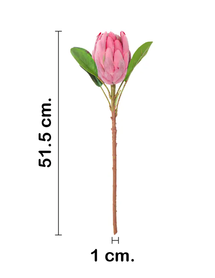 Vara de flor artificial de alcachofa rosa de 16x54x0.1cm - Image 2