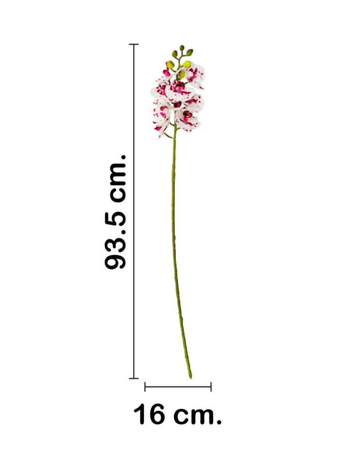 Vara de orquidea artificial blanca con puntos de 10x66x0.1cm - Image 2