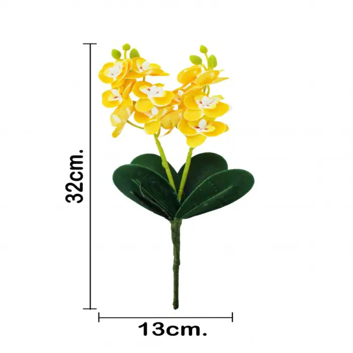 Vara artificial de orquideas amarillas de 12x31x0.1cm - Image 3