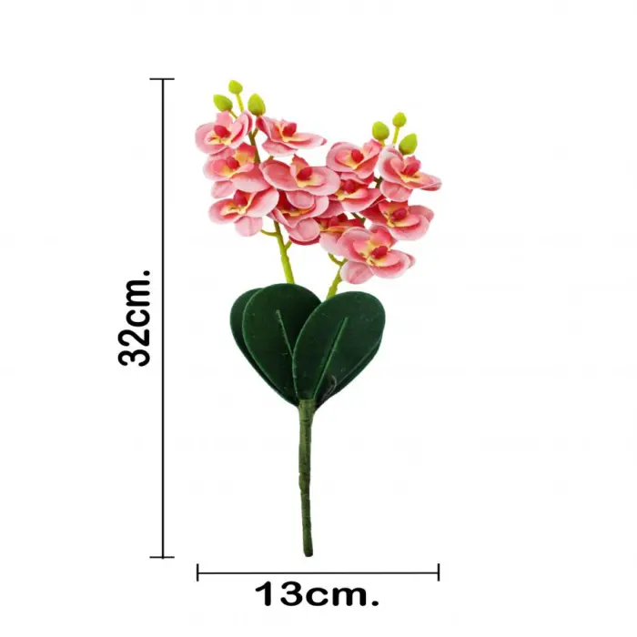 Vara artificial de orquideas rosas de 12x31x0.1cm - Image 3