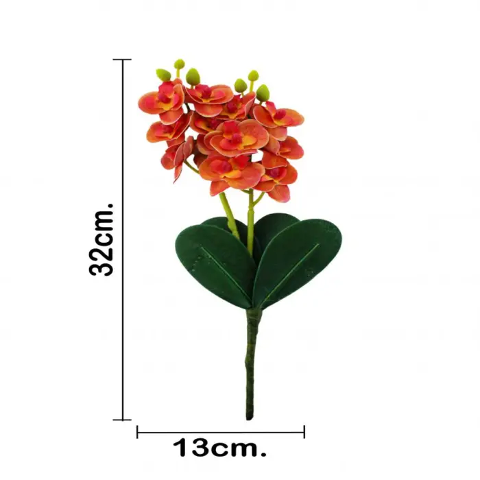 Vara artificial de orquideas naranja de 12x31x0.1cm - Image 3