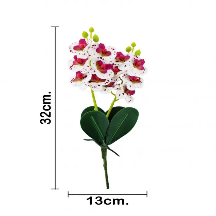Vara artificial de orquideas blancas con vino de 12x31x0.1cm - Image 3