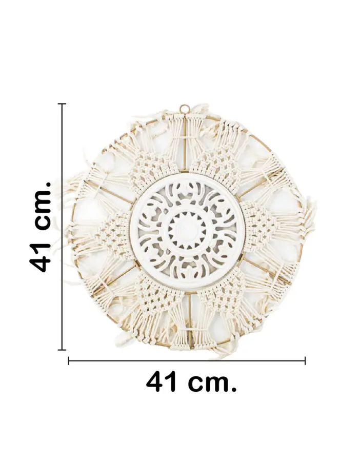 Cuadro de pared tejido de macrame de 40x40x0.1cm - Image 2