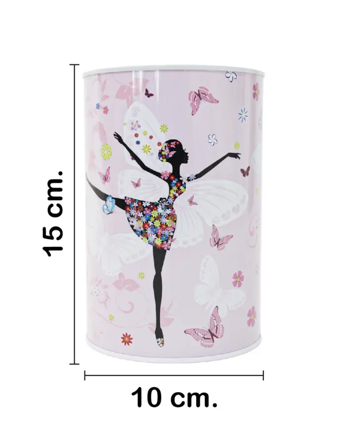 Alcancía diseño bailarina con mariposas de 10x10x15cm - Image 2