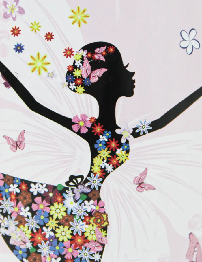 Alcancía diseño bailarina con mariposas de 10x10x15cm - Image 3