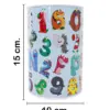 Alcancía de metal estampado letras y numeros de 10x10x15cm - Image 2