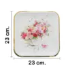 Paquete de 8 platos desechable cuadrados blanco estampado flores de 23.3x23.3x1.3 cm - Image 2
