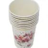 Paquete de 8 vasos desechables blancos estampado rosas de 250ml y 7.5x7.5x13cm - Image 2
