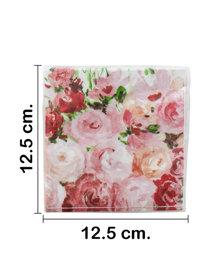 Servilletas de papel estampado flores de 13x13x1.5cm - Image 2