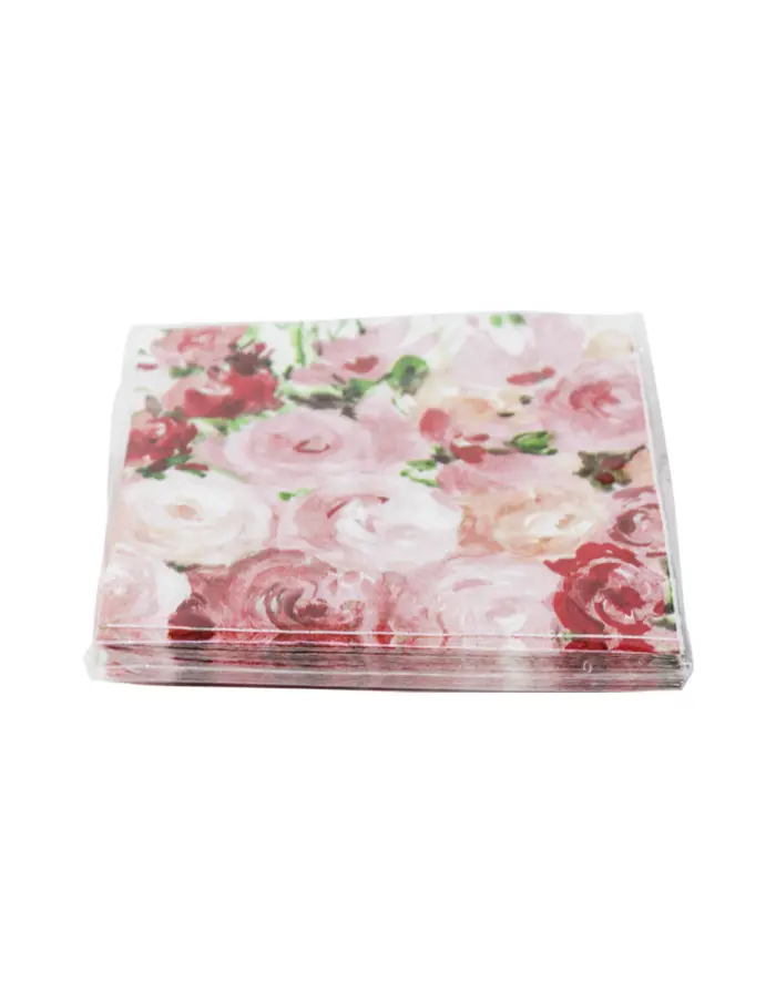 Servilletas de papel estampado flores de 13x13x1.5cm - Image 3