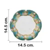 Paquete de 8 platos desechables blancos con orilla azul y flores de 14.5x14.5x1.5cm - Image 2
