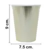 Paquete de 8 vasos desechables dorados de 250ml y 7.5x7.5x13cm - Image 2