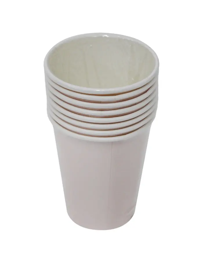 Paquete de 8 vasos desechables rosa de 250ml y 7.5x7.5x13cm - Image 3